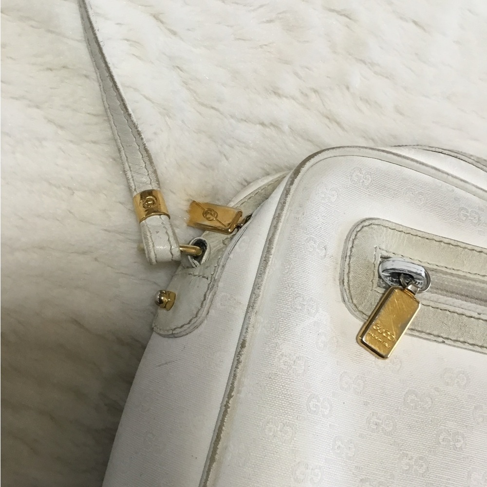 GUCCI Shoulder Bag Leather White Authentic AS IS - Picture 8 of 16